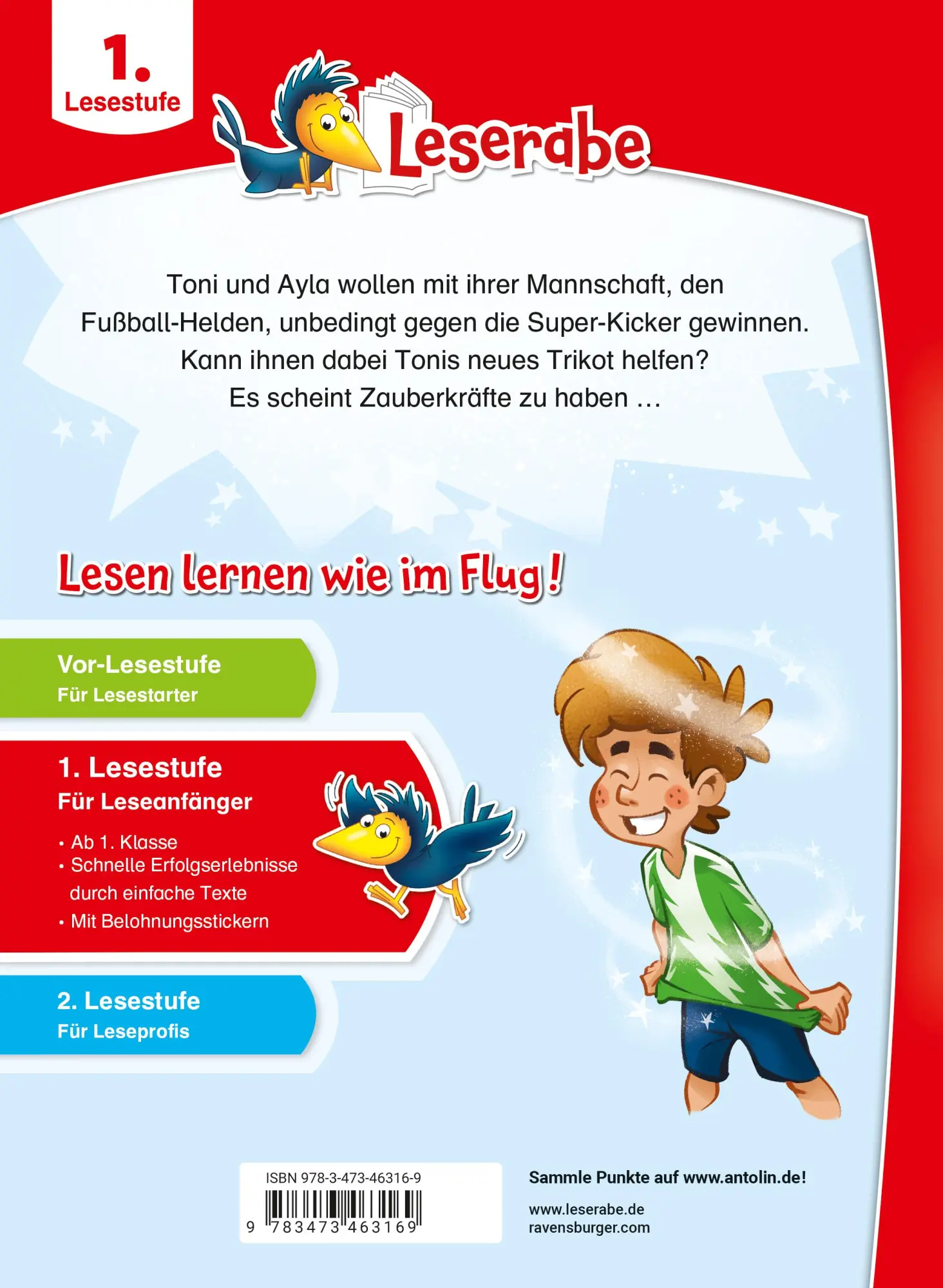 Rückseite: 9783473463169 | Leserabe 1. Lesestufe - Tonis magisches Fußball-Trikot | Meike Haas