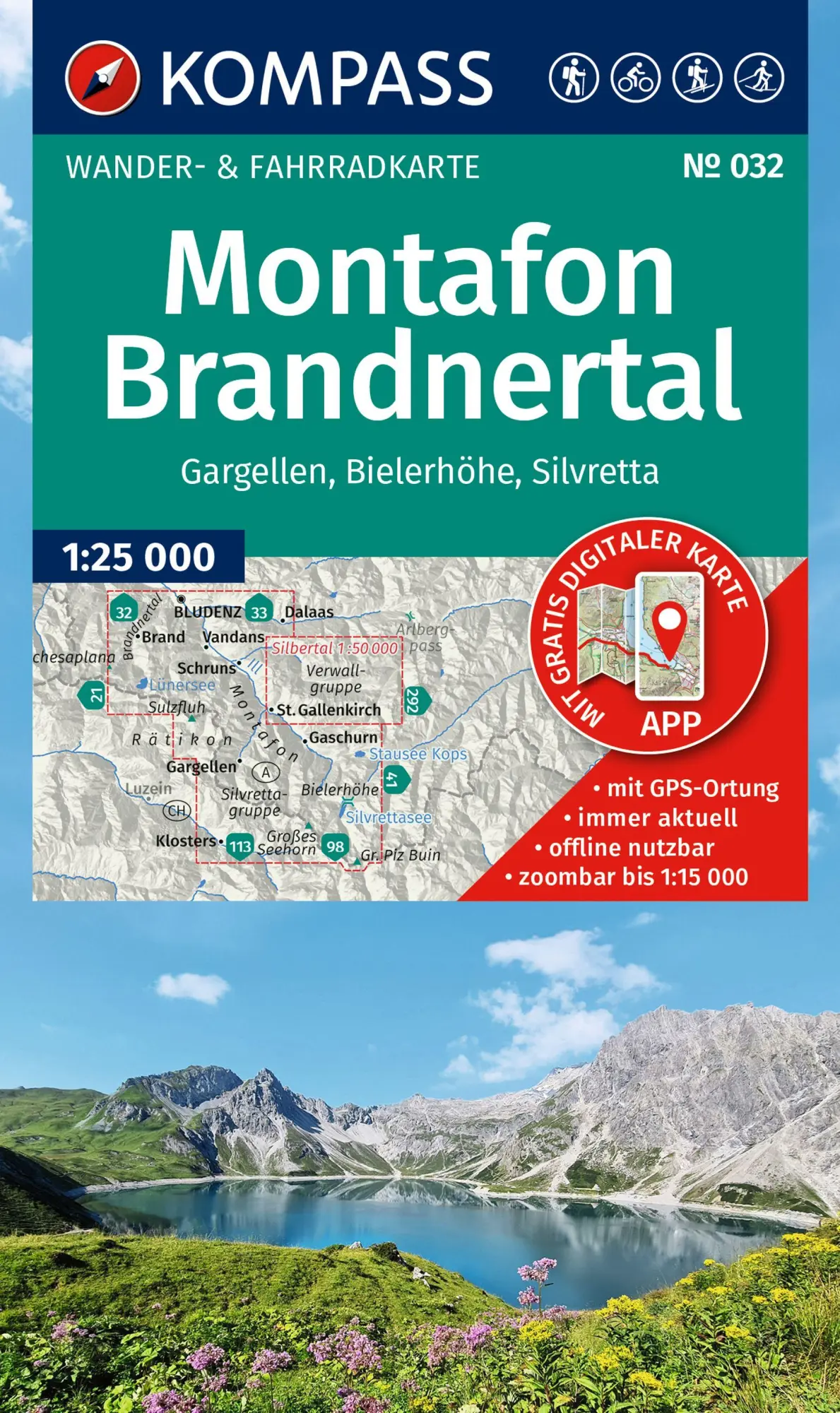 Cover: 9783991543169 | KOMPASS Wanderkarte 032 Montafon, Brandnertal, Gargellen,...