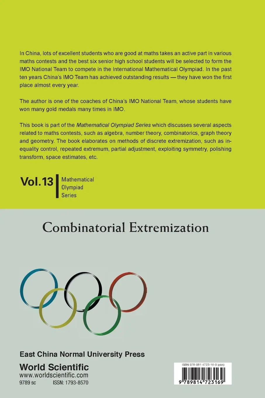 Rückseite: 9789814723169 | COMBINATORIAL EXTREMIZATION | Yuefeng Feng | Taschenbuch | Englisch