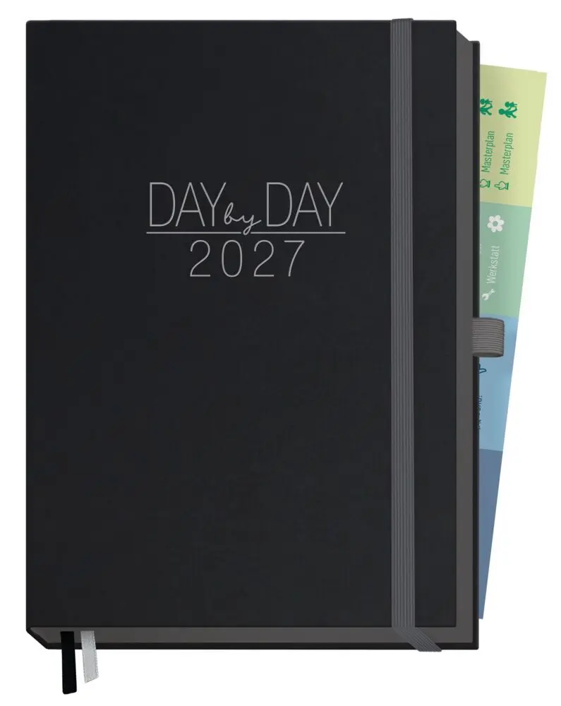 Cover: 4029357113269 | Organizer Day by Day Deluxe A5 2027 | Motiv [All Black] 1 Tag/Seite