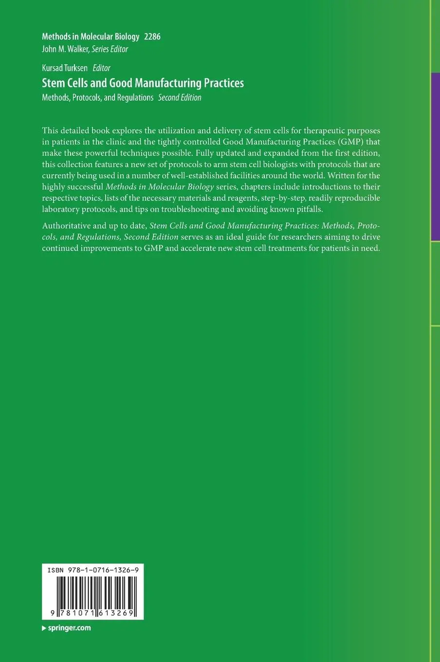 Rückseite: 9781071613269 | Stem Cells and Good Manufacturing Practices | Kursad Turksen | Buch