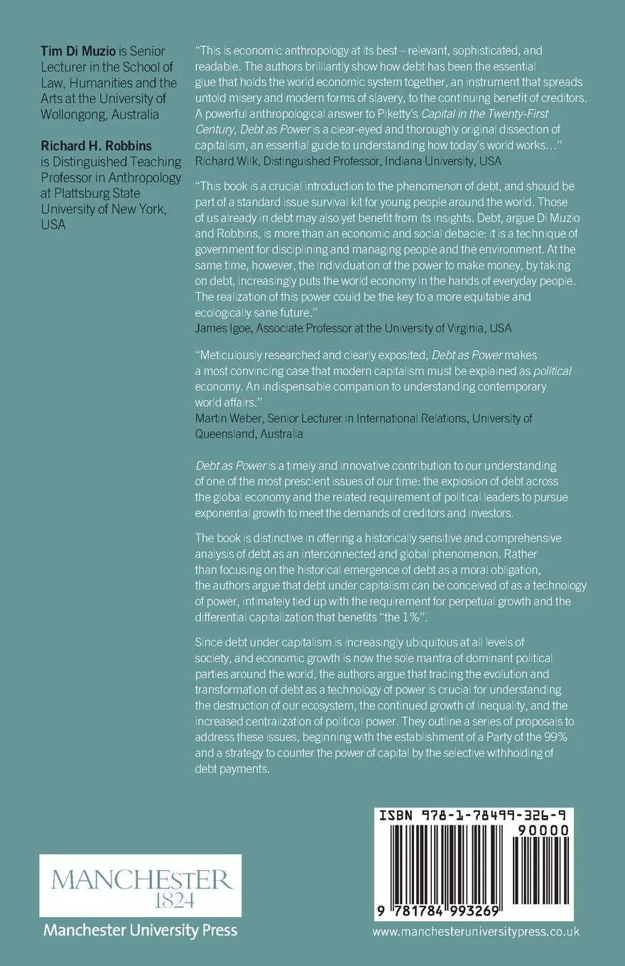 Rückseite: 9781784993269 | Debt as Power | Richard H. Robbins (u. a.) | Taschenbuch | Englisch