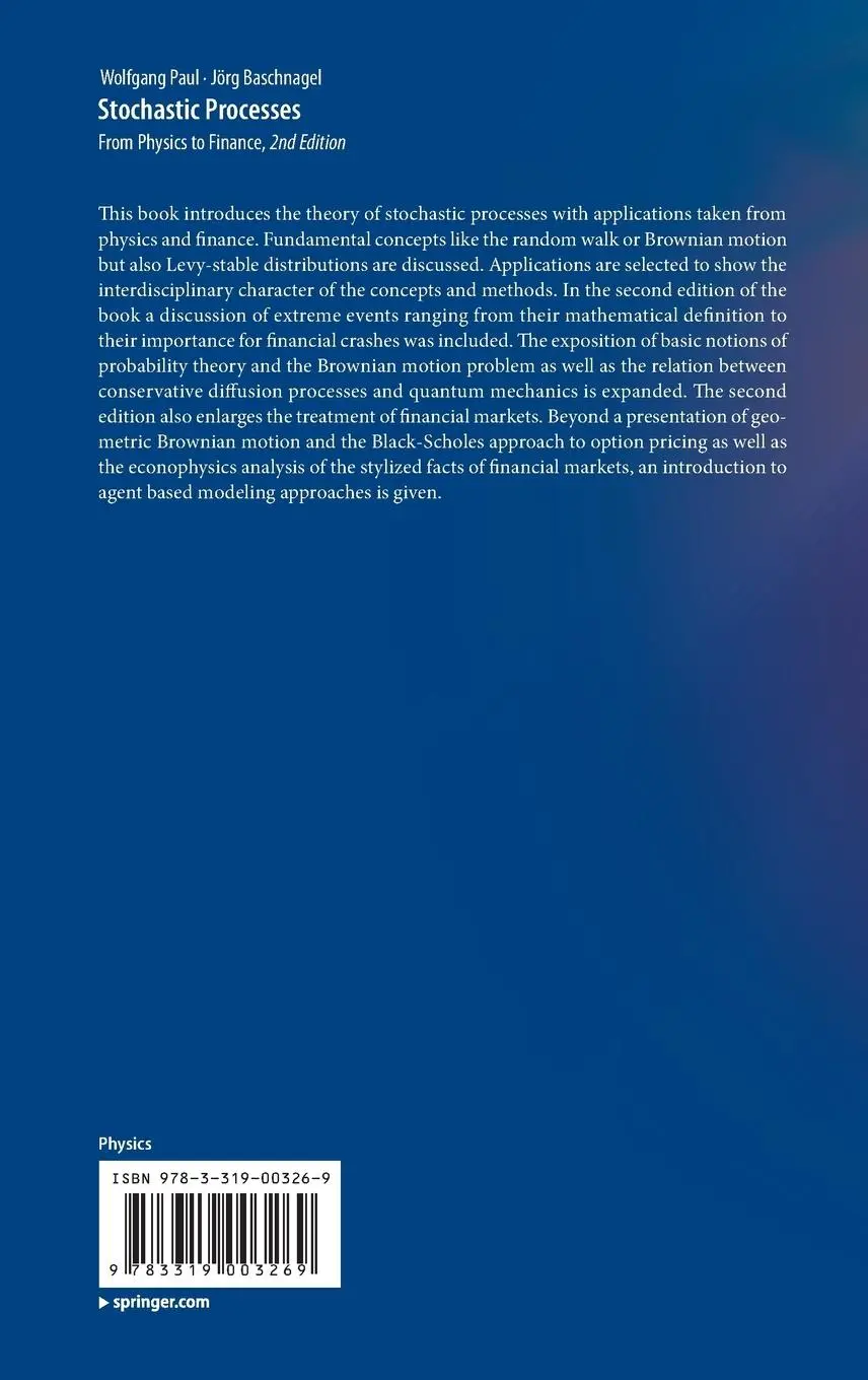 Rückseite: 9783319003269 | Stochastic Processes | From Physics to Finance | Baschnagel (u. a.)