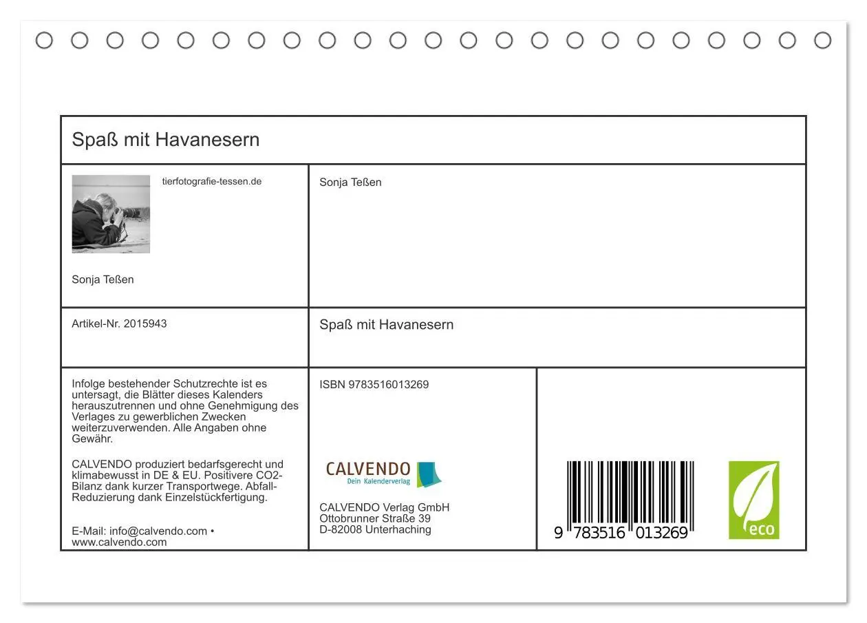 Bild: 9783516013269 | Spaß mit Havanesern (Tischkalender 2026 DIN A5 quer), CALVENDO...