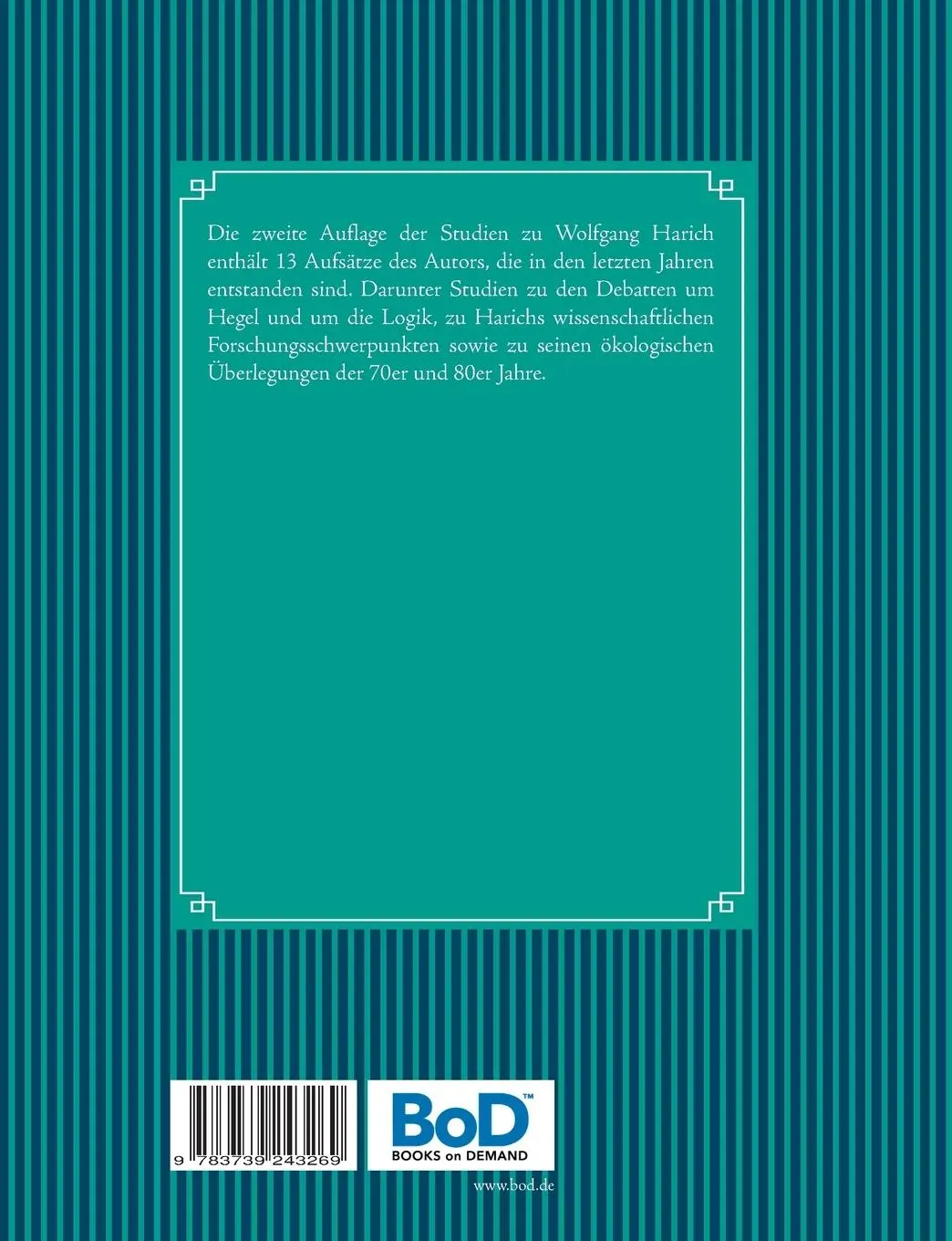 Rückseite: 9783739243269 | Studien zu Wolfgang Harich | Andreas Heyer | Taschenbuch | 672 S.