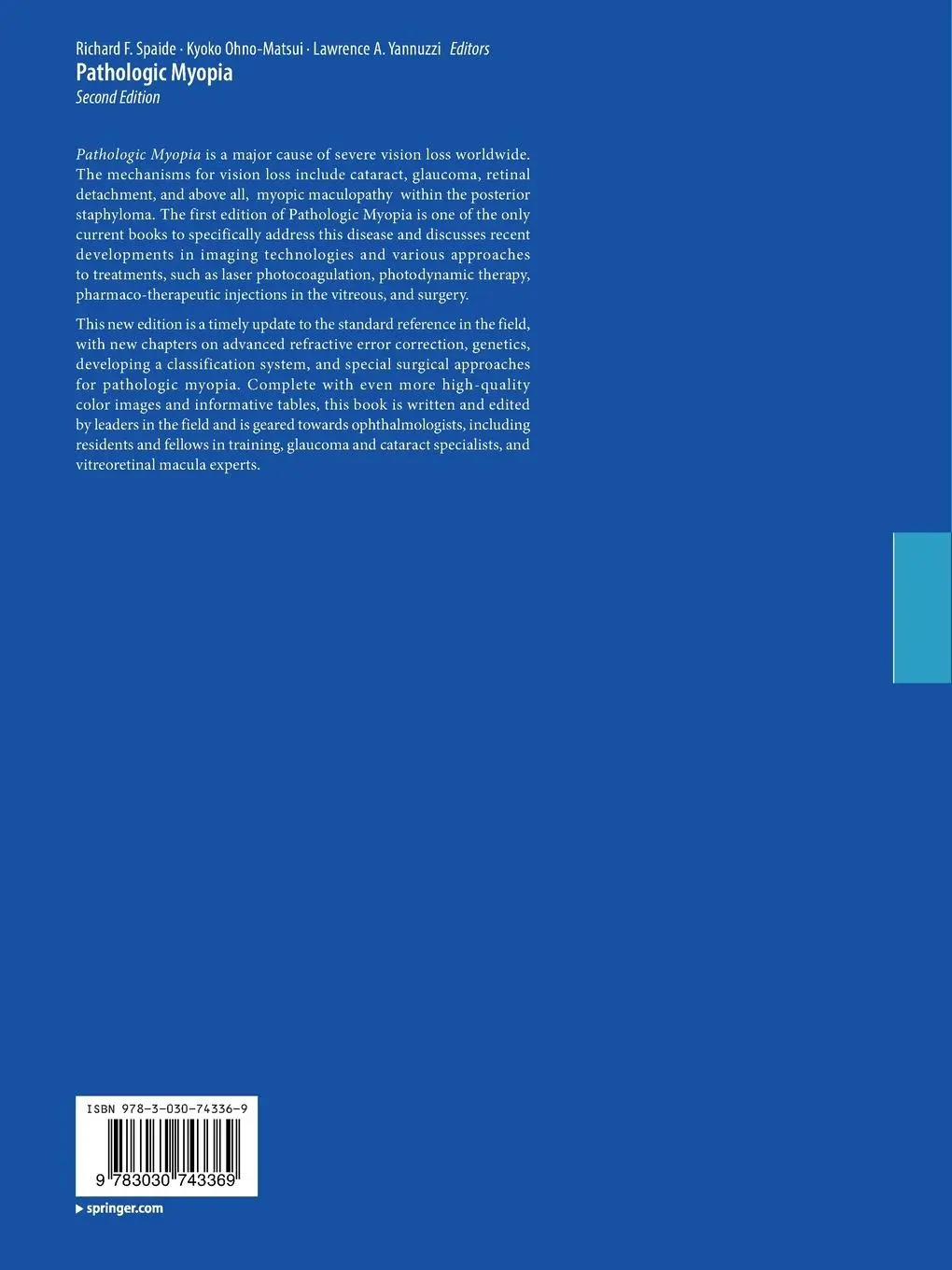 Rückseite: 9783030743369 | Pathologic Myopia | Richard F. Spaide (u. a.) | Taschenbuch | xvii