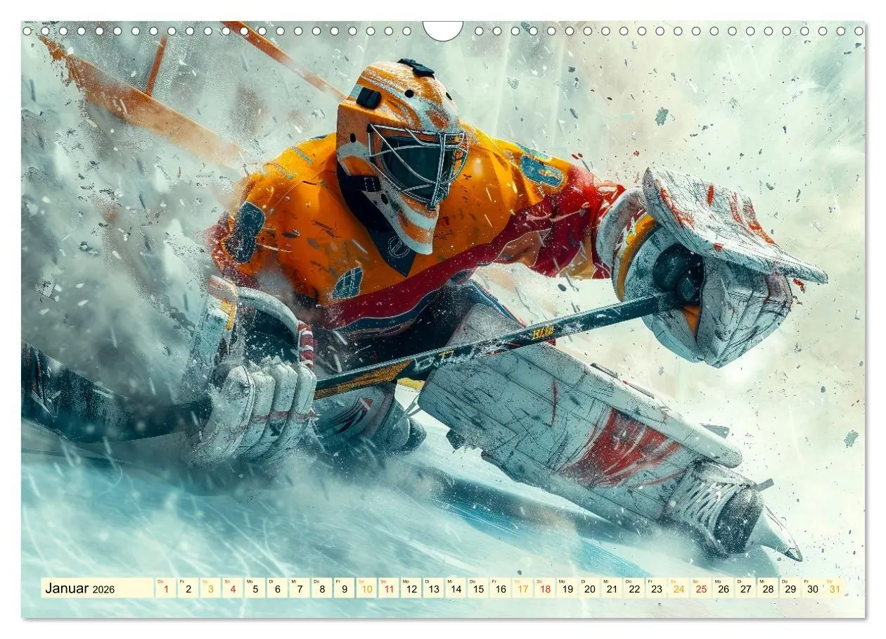 Bild: 9783457463369 | Eishockey - tolle Momente (Wandkalender 2026 DIN A3 quer), CALVENDO...