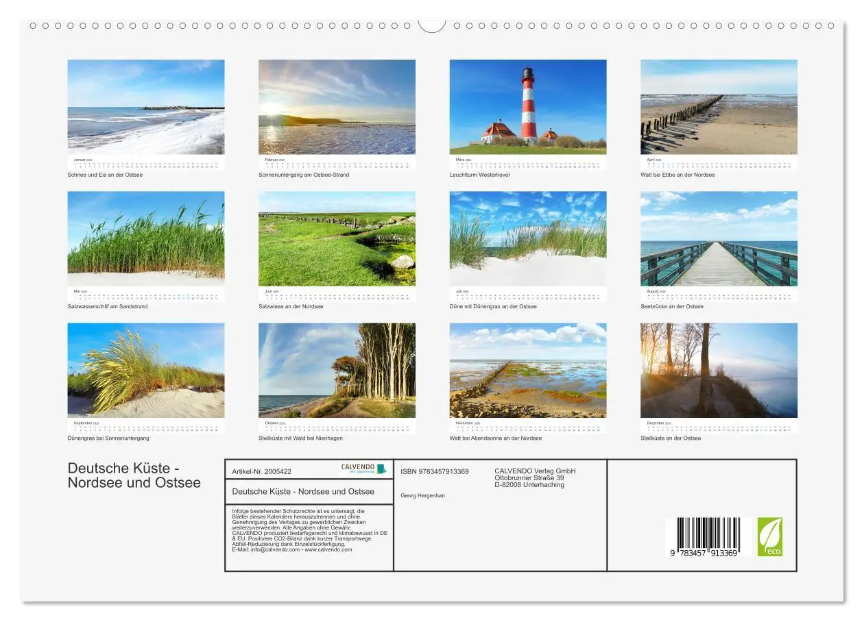 Bild: 9783457913369 | Deutsche Küste - Nordsee und Ostsee (Wandkalender 2026 DIN A2...