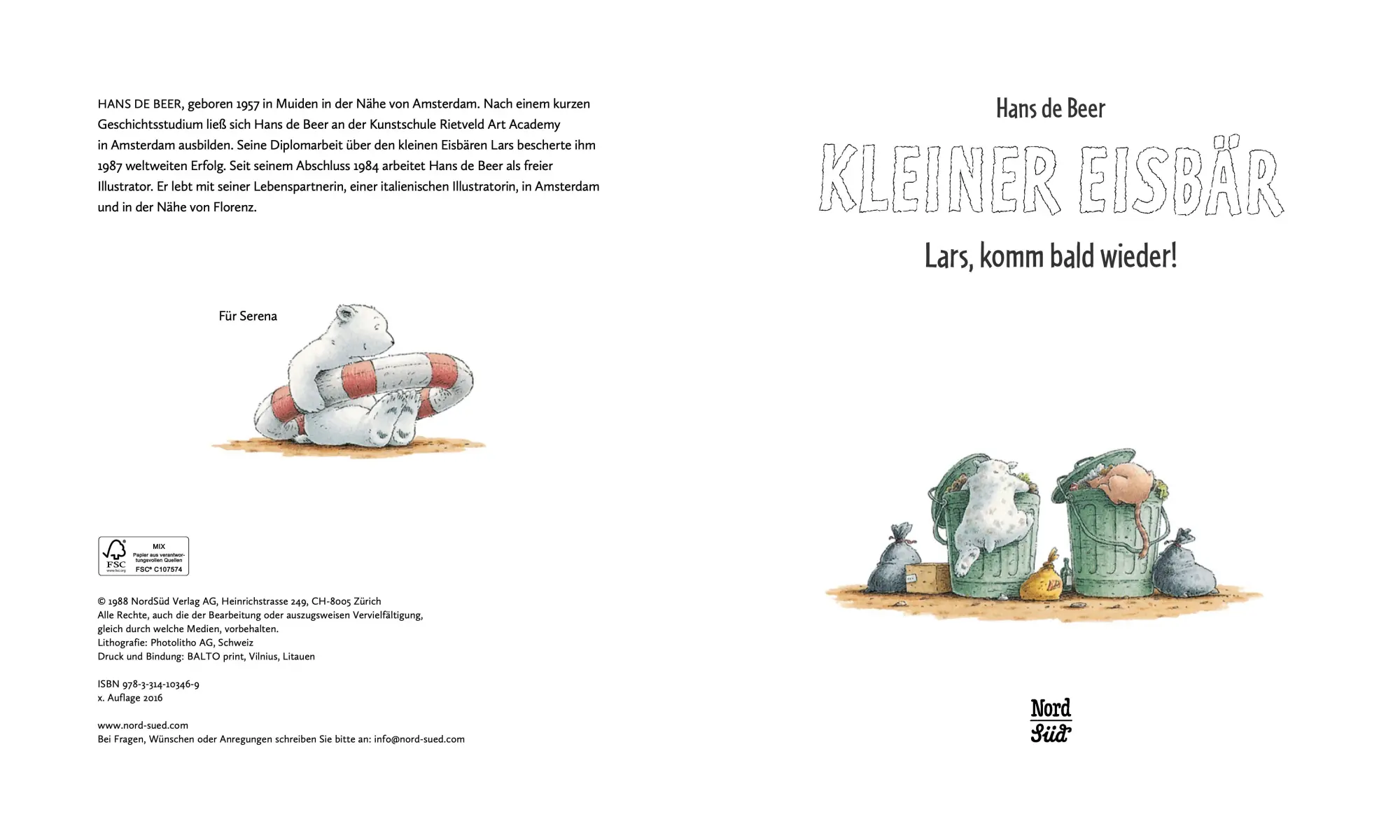 Bild: 9783314103469 | Kleiner Eisbär- Lars, komm bald wieder! | Hans de Beer | Buch | 32 S.
