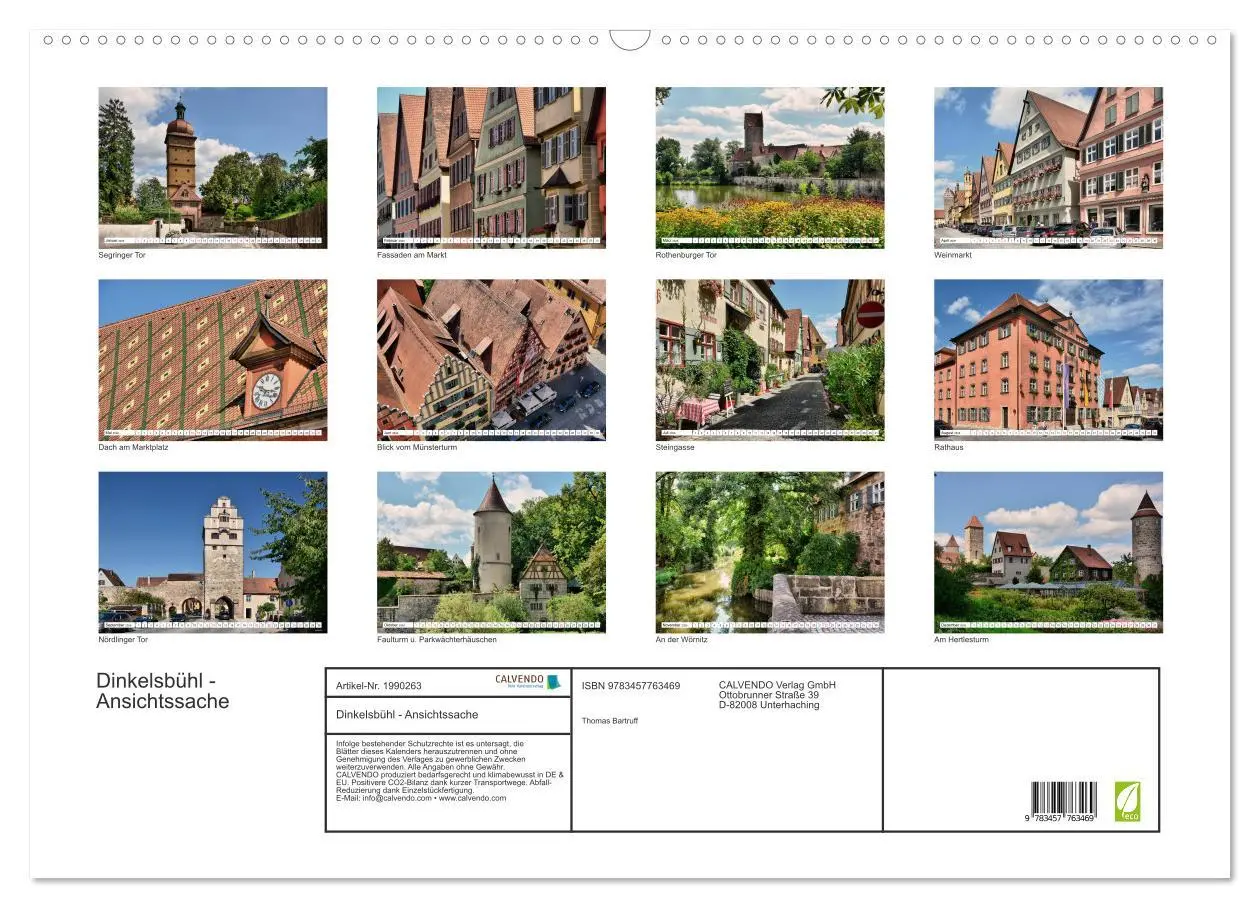 Bild: 9783457763469 | Dinkelsbühl - Ansichtssache (Wandkalender 2026 DIN A2 quer),...