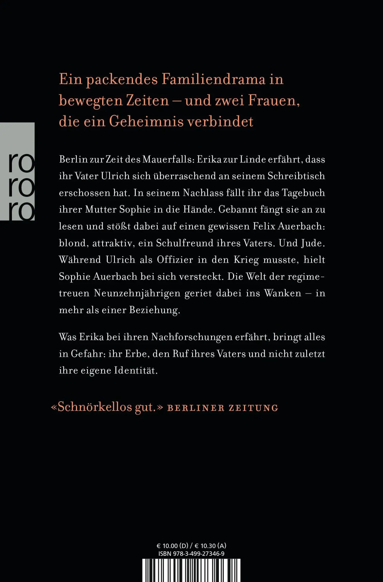 Rückseite: 9783499273469 | Sophies Tagebuch | Nicolas Remin | Taschenbuch | 414 S. | Deutsch