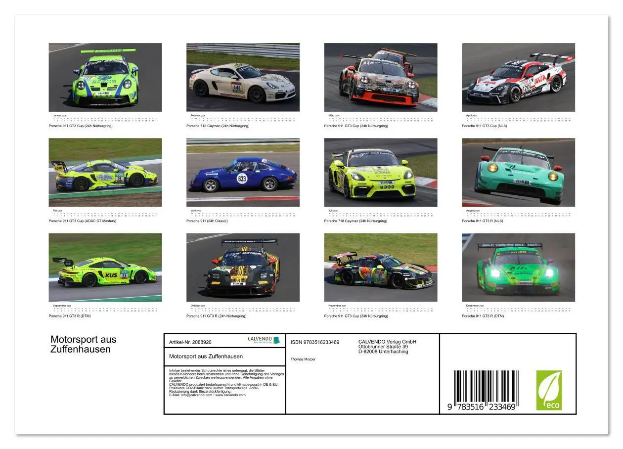 Bild: 9783516233469 | Motorsport aus Zuffenhausen (Wandkalender 2026 DIN A4 quer),...