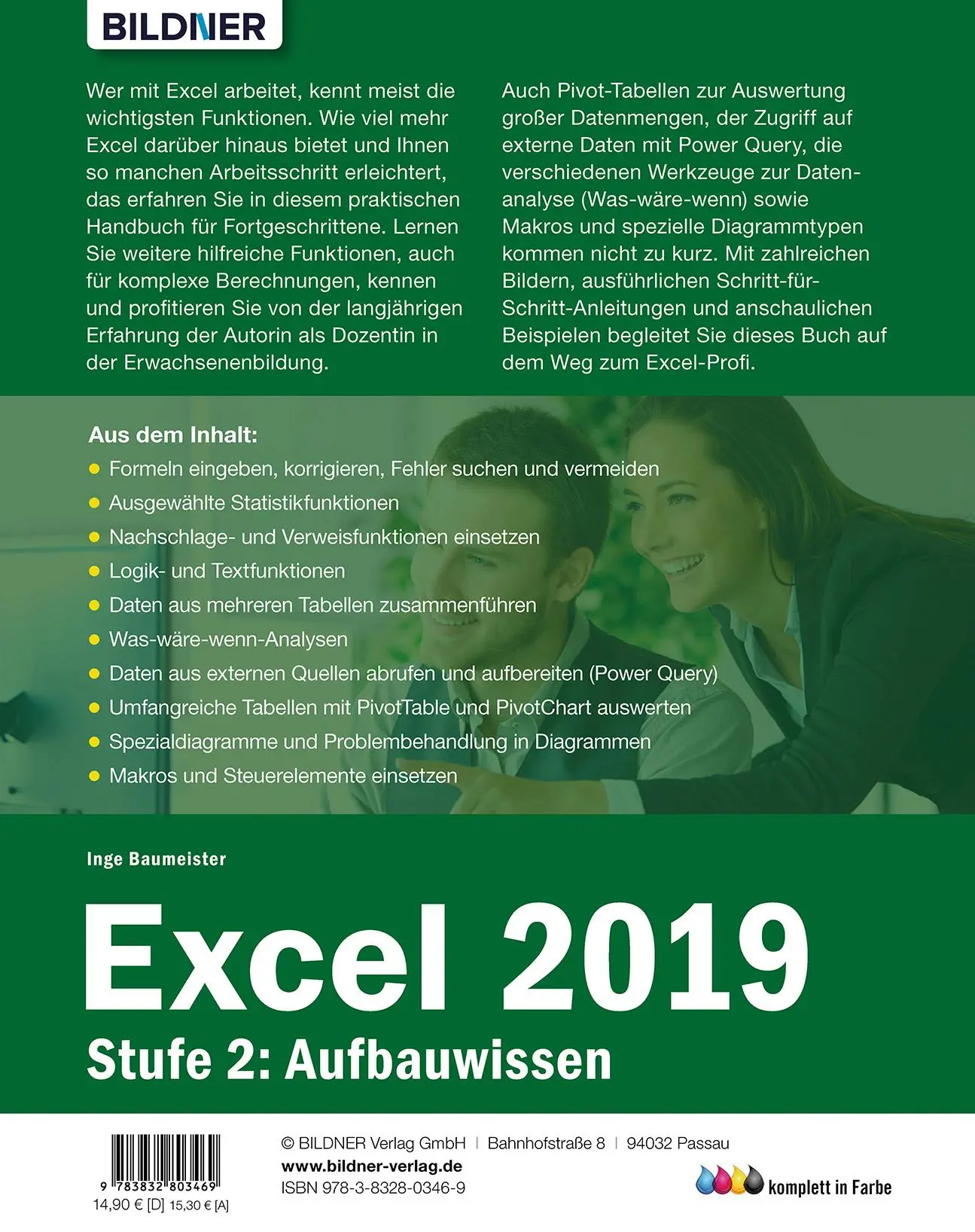Rückseite: 9783832803469 | Excel 2019 - Stufe 2: Aufbauwissen | Inge Baumeister | Taschenbuch