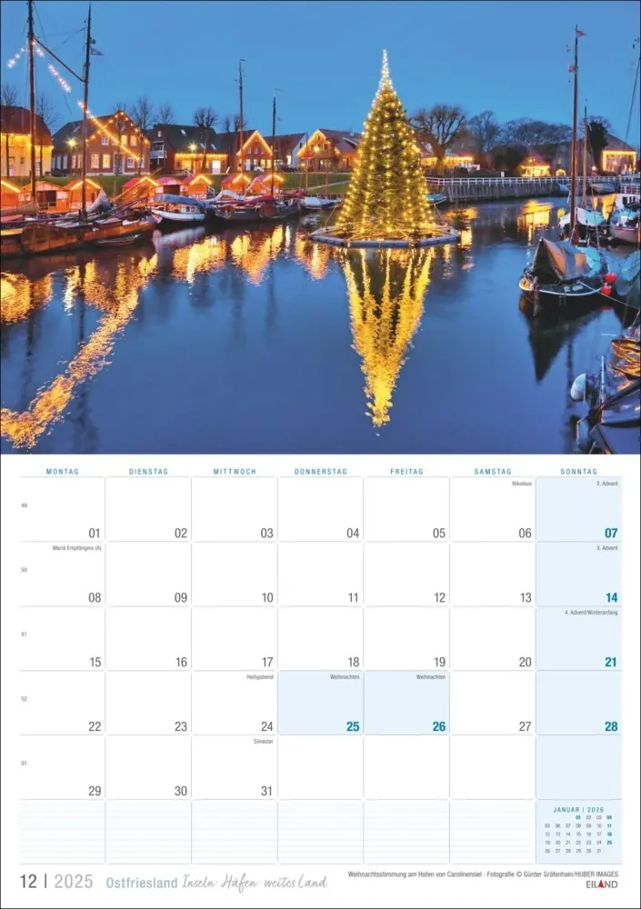 Bild: 9783964023469 | Ostfriesland Kalender 2025 - Inseln · Häfen · weites Land | Kalender