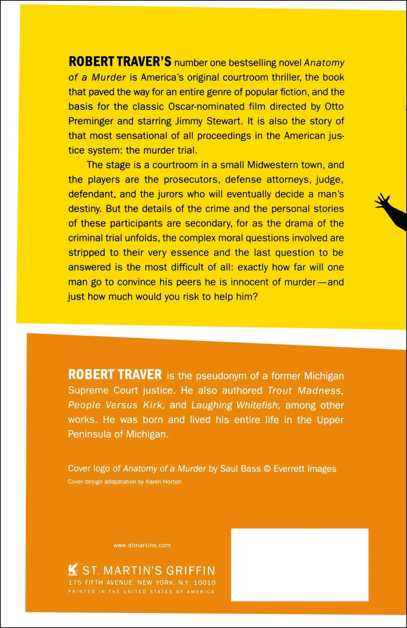 Rückseite: 9780312033569 | Anatomy of a Murder | Robert Traver | Taschenbuch | Englisch | 1983