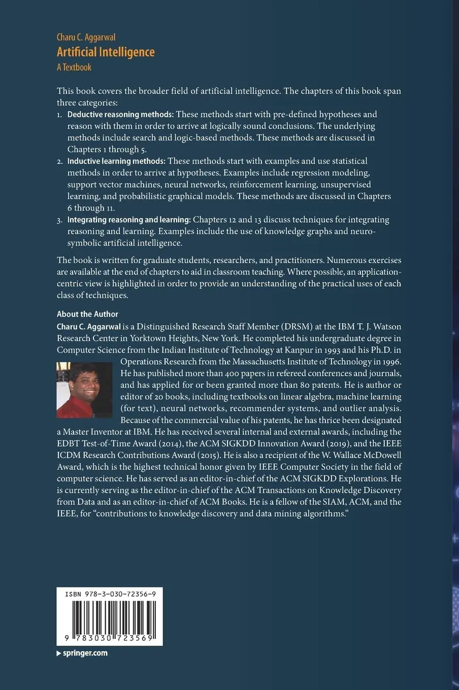 Rückseite: 9783030723569 | Artificial Intelligence | A Textbook | Charu C. Aggarwal | Buch | xx