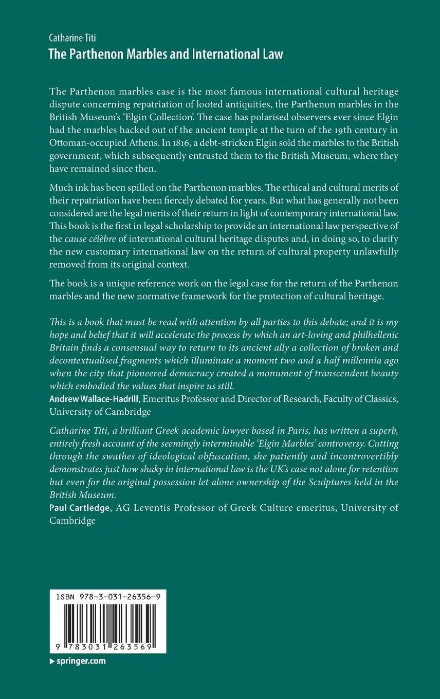 Rückseite: 9783031263569 | The Parthenon Marbles and International Law | Catharine Titi | Buch