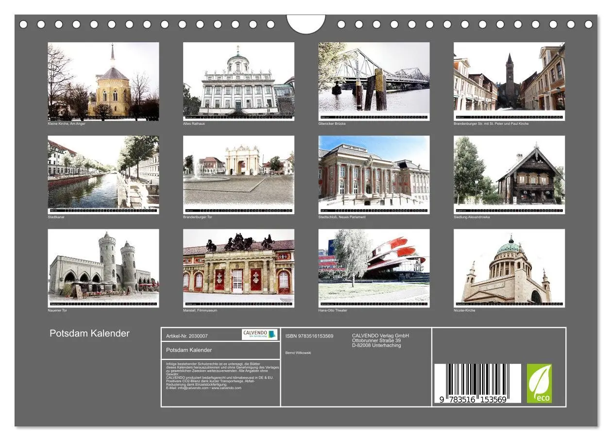 Bild: 9783516153569 | Potsdam Kalender (Wandkalender 2026 DIN A4 quer), CALVENDO...