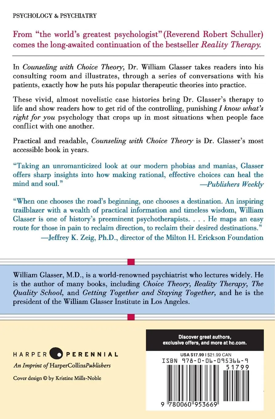 Rückseite: 9780060953669 | Counseling with Choice Theory | William Glasser | Taschenbuch | 2020