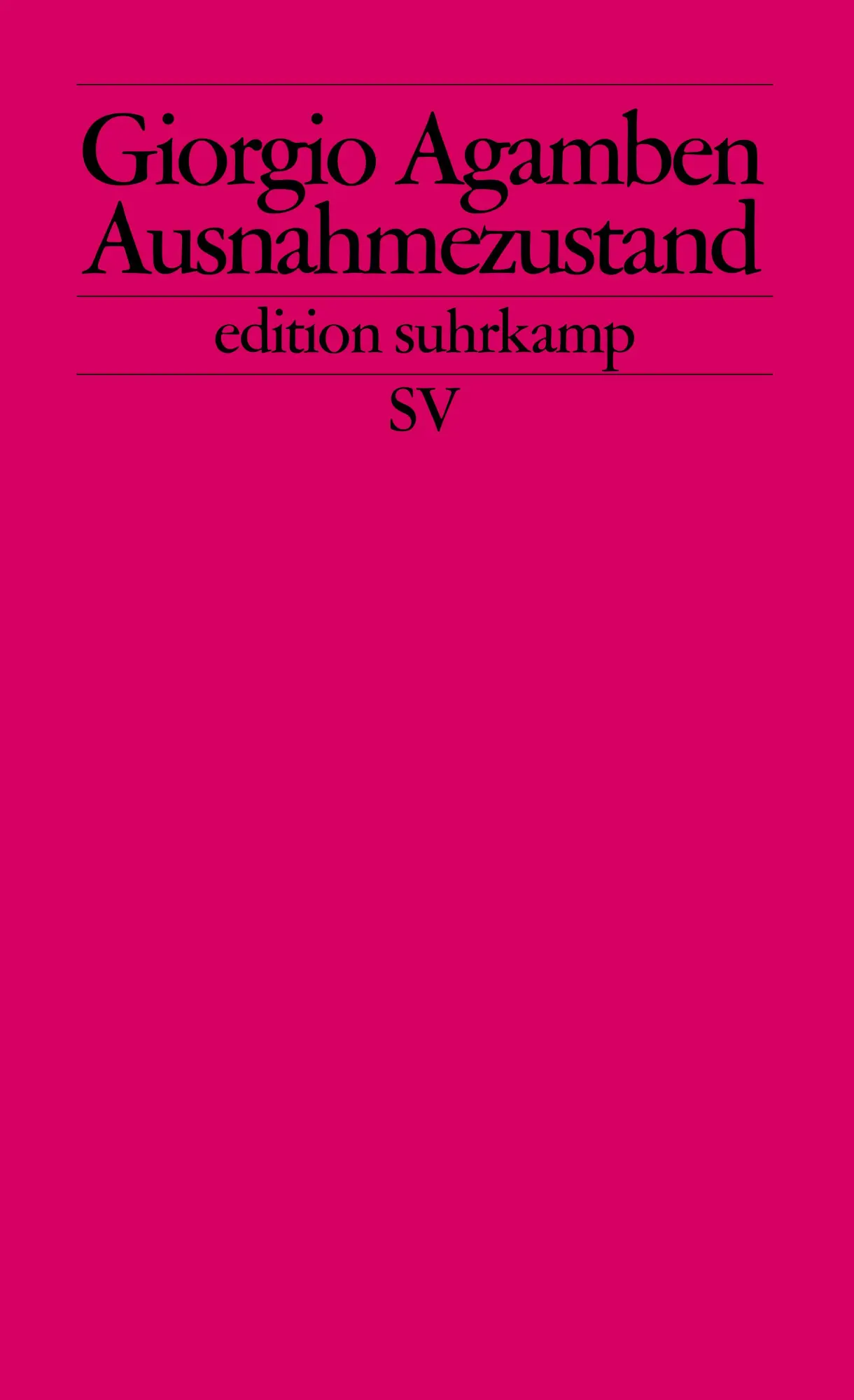 Cover: 9783518123669 | Ausnahmezustand | Homo sacer II.1 | Giorgio Agamben | Taschenbuch