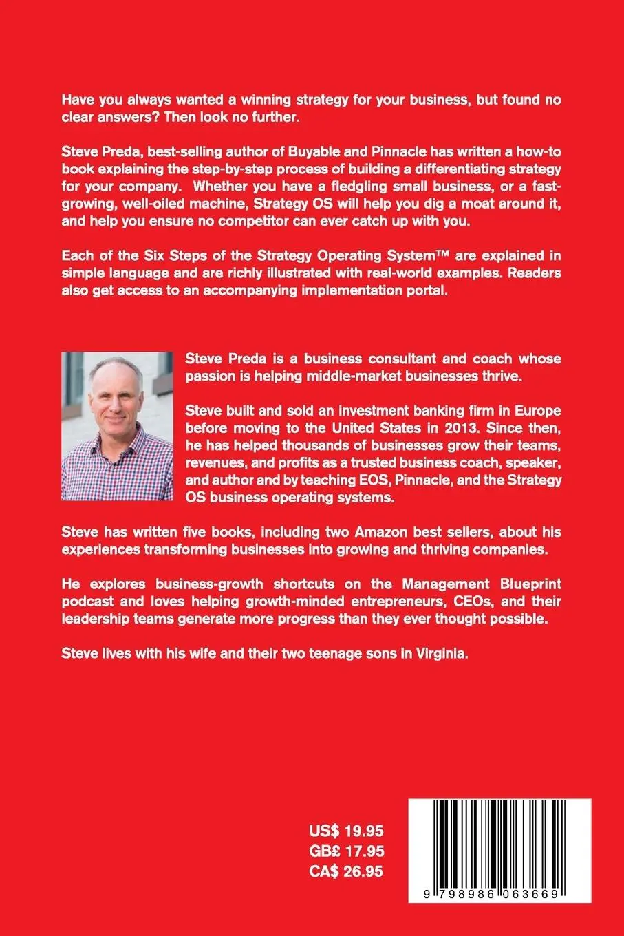 Rückseite: 9798986063669 | Strategy OS | Steve I Preda | Taschenbuch | Entrepreneur Tools | 2023