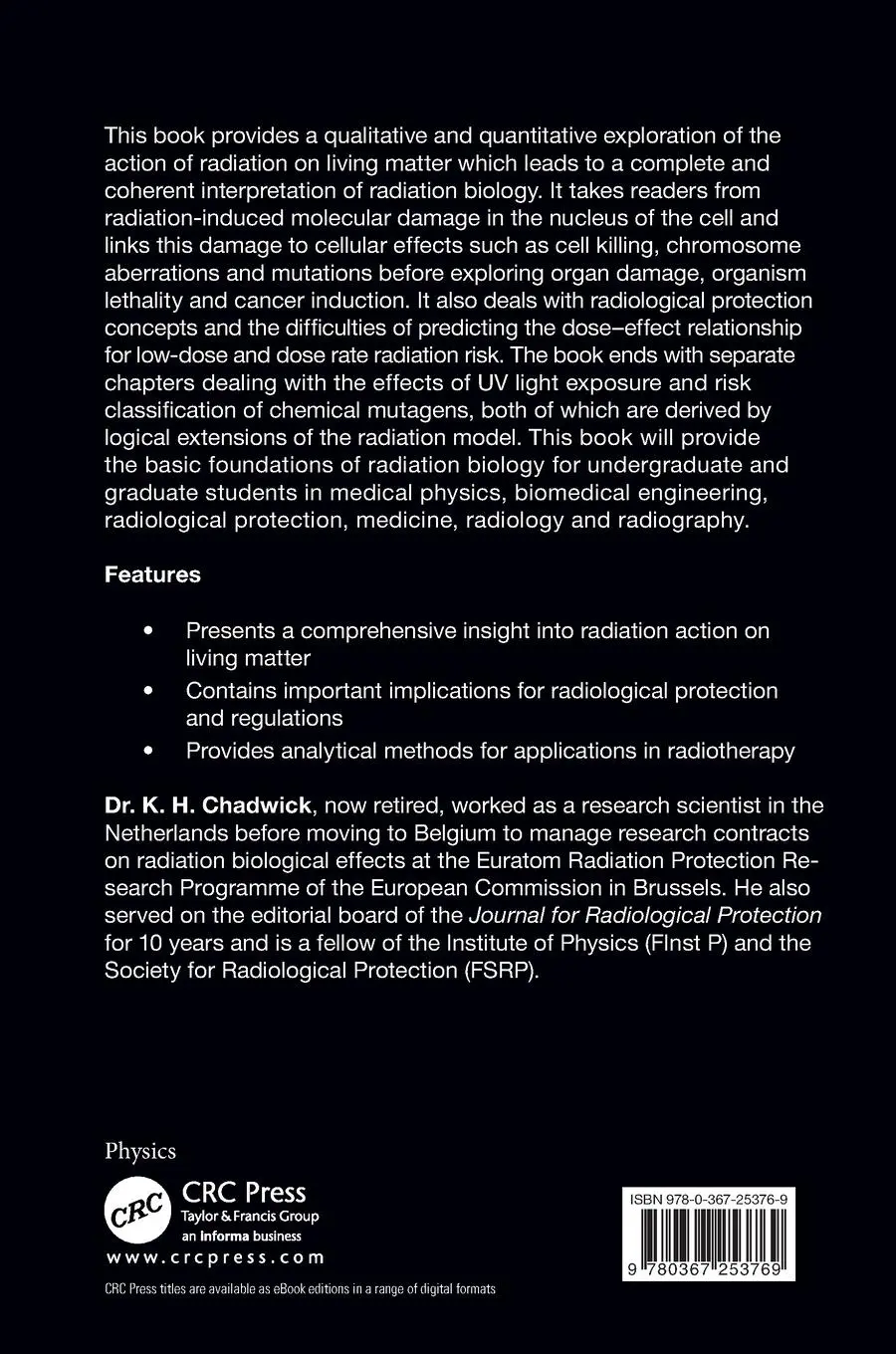 Rückseite: 9780367253769 | Understanding Radiation Biology | Kenneth Chadwick | Taschenbuch