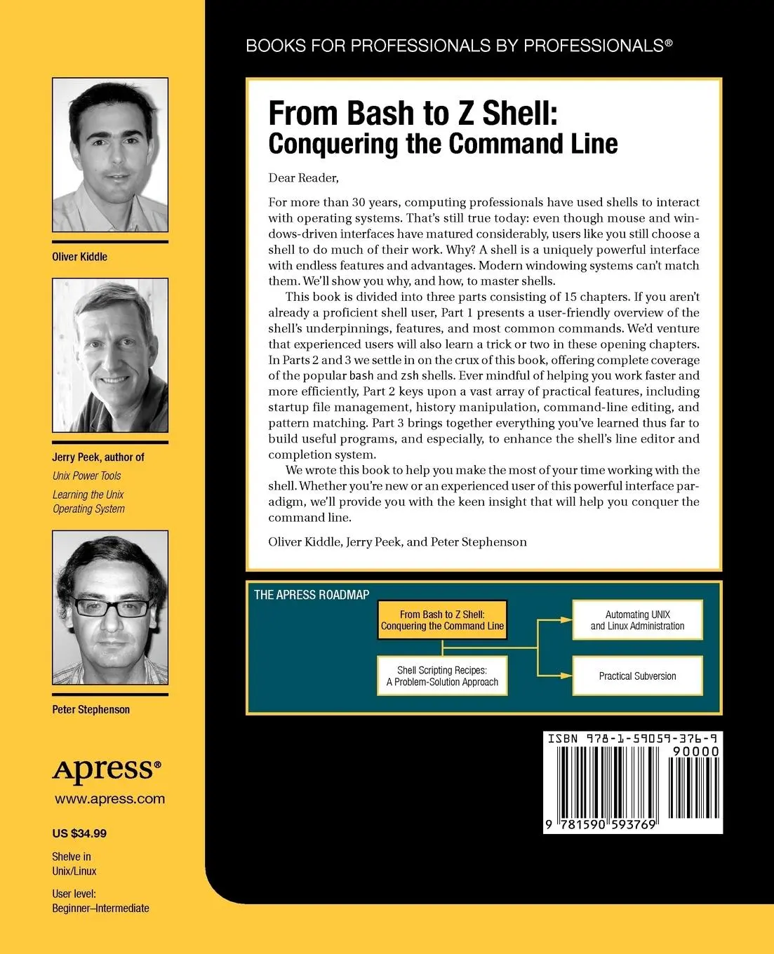 Rückseite: 9781590593769 | From Bash to Z Shell | Conquering the Command Line | Kiddle (u. a.)