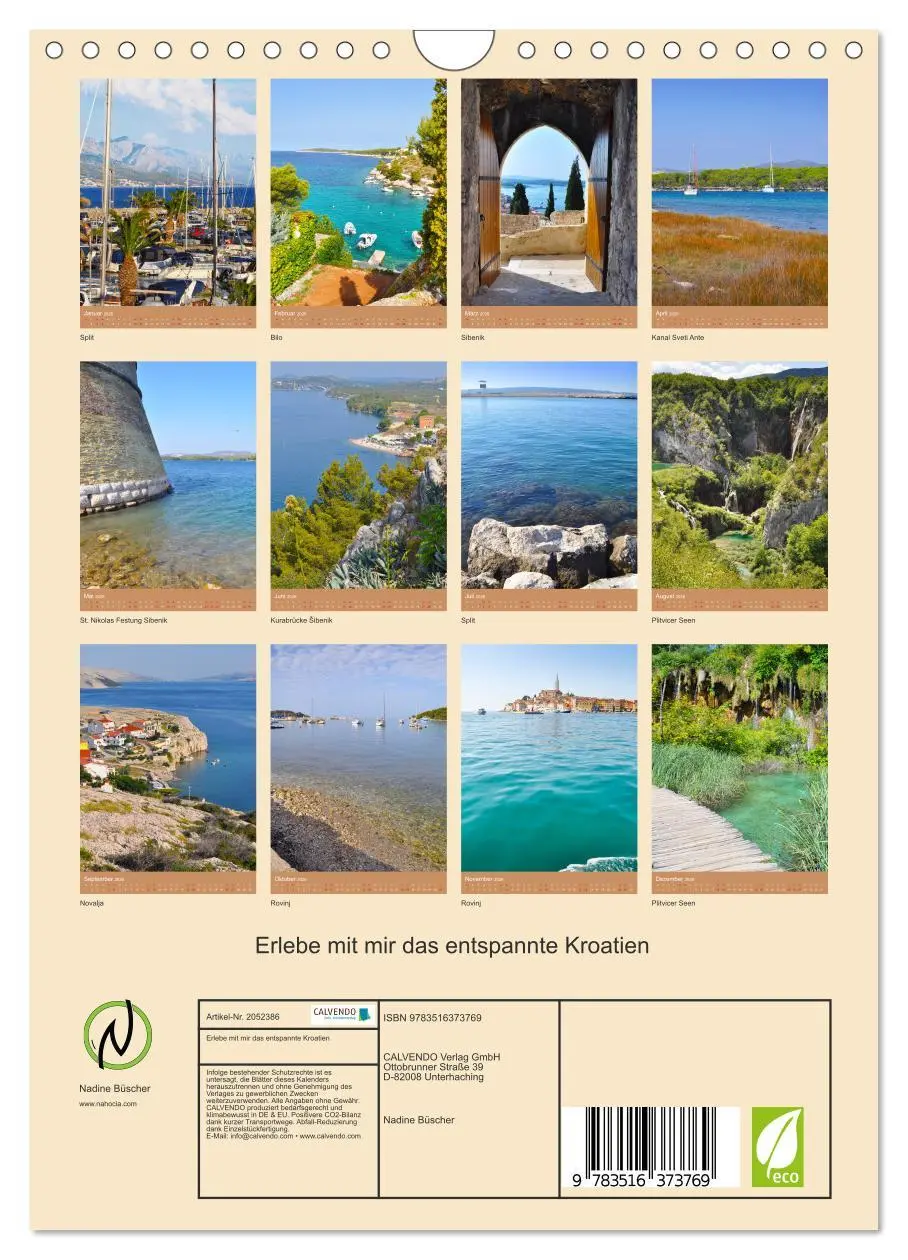 Bild: 9783516373769 | Erlebe mit mir das entspannte Kroatien (Wandkalender 2026 DIN A4...