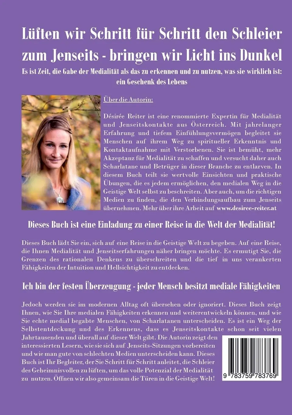 Rückseite: 9783759783769 | Mein Weg zum Jenseitsmedium | Von der Trauer zur Medialität | Reiter