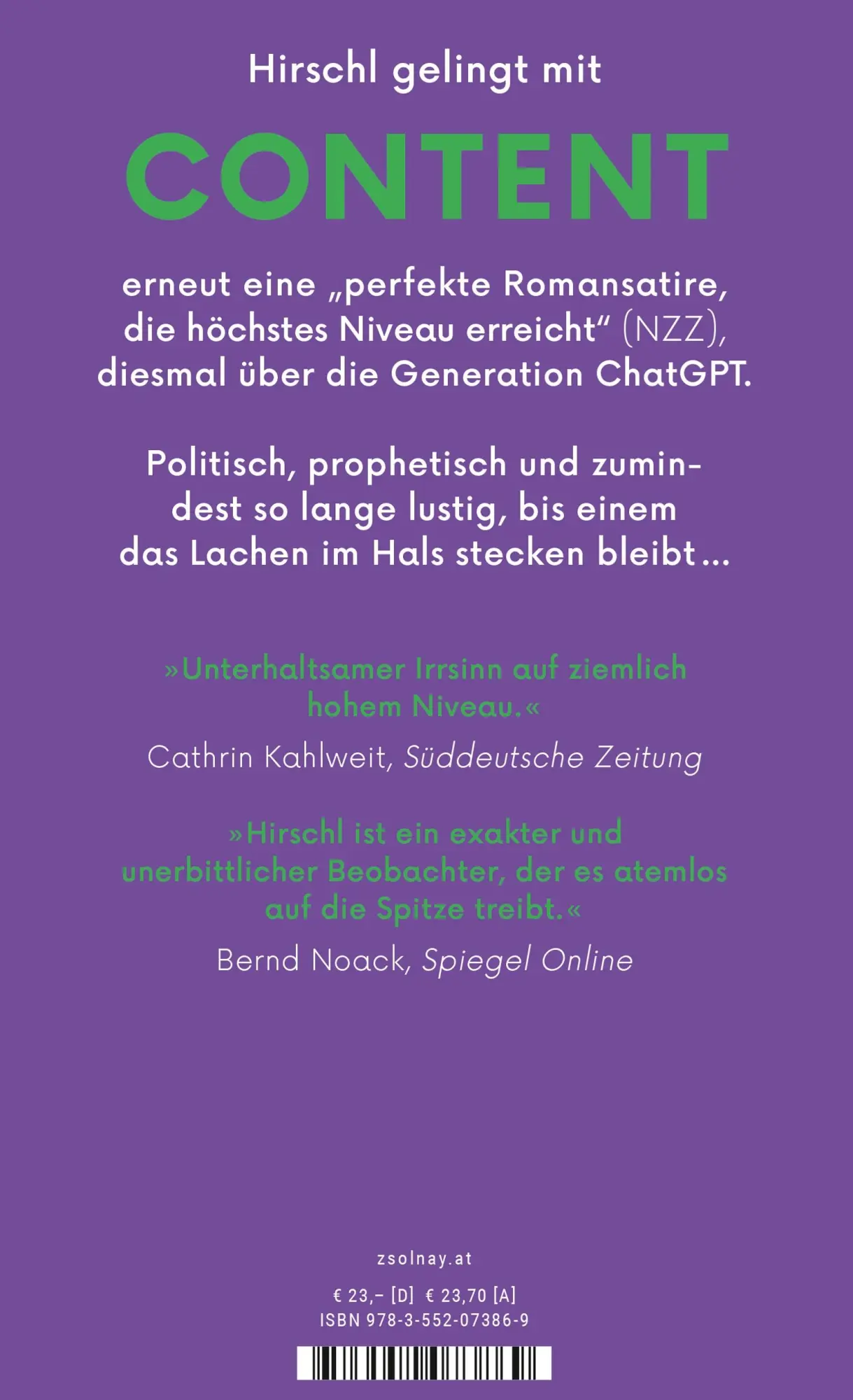 Bild: 9783552073869 | Content | Roman | Elias Hirschl | Buch | 224 S. | Deutsch | 2024