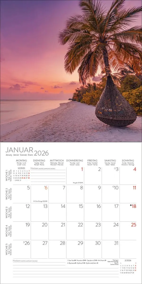 Bild: 9783731883869 | Trauminseln 2026 | Verlag Korsch | Kalender | 13 S. | Deutsch | 2026