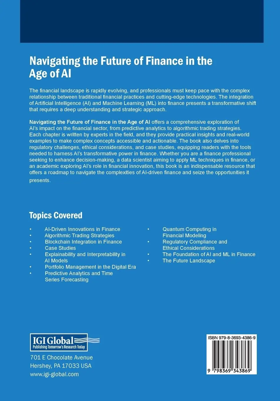 Rückseite: 9798369343869 | Navigating the Future of Finance in the Age of AI | Pandow (u. a.)