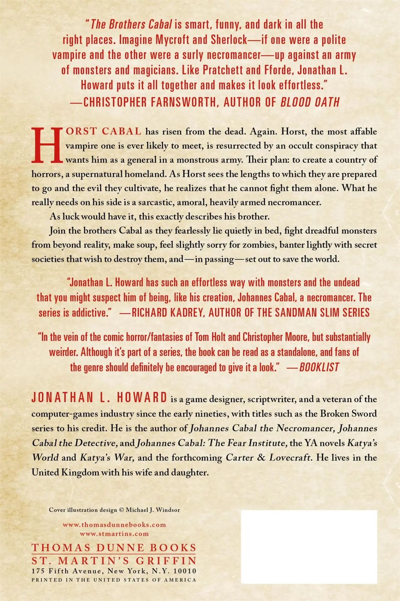 Rückseite: 9781250073969 | Brothers Cabal | Jonathan L. Howard | Taschenbuch | Griffin | Englisch