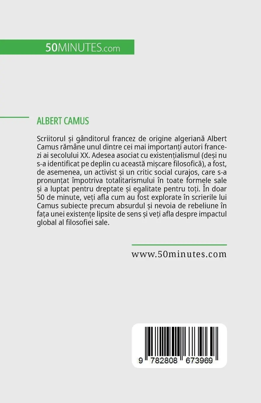 Rückseite: 9782808673969 | Albert Camus | Existen¿ialismul, absurdul ¿i rebeliunea | Tiberghien