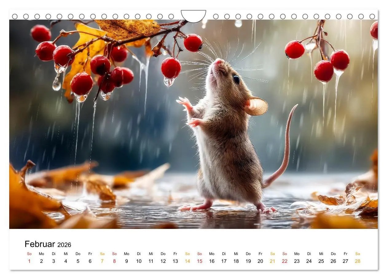 Bild: 9783516593969 | Regen? Na und! Mäuse (Wandkalender 2026 DIN A4 quer), CALVENDO...