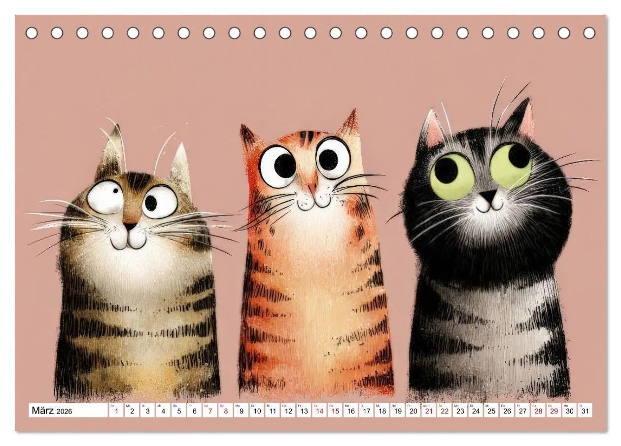 Bild: 9783516733969 | Gute Laune Katzen (Tischkalender 2026 DIN A5 quer), CALVENDO...