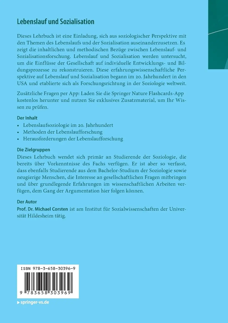 Rückseite: 9783658303969 | Lebenslauf und Sozialisation | Michael Corsten | Bundle | Paperback