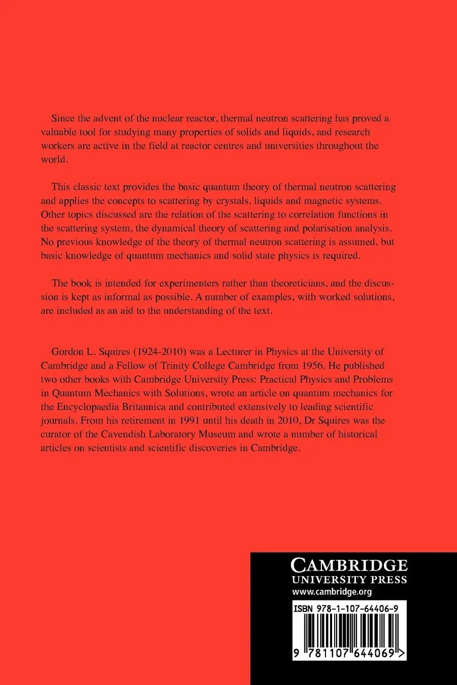 Rückseite: 9781107644069 | Introduction to the Theory of Thermal Neutron Scattering | Squires