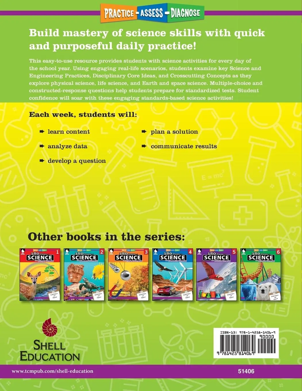 Rückseite: 9781425814069 | 180 Days of Science for Kindergarten | Practice, Assess, Diagnose