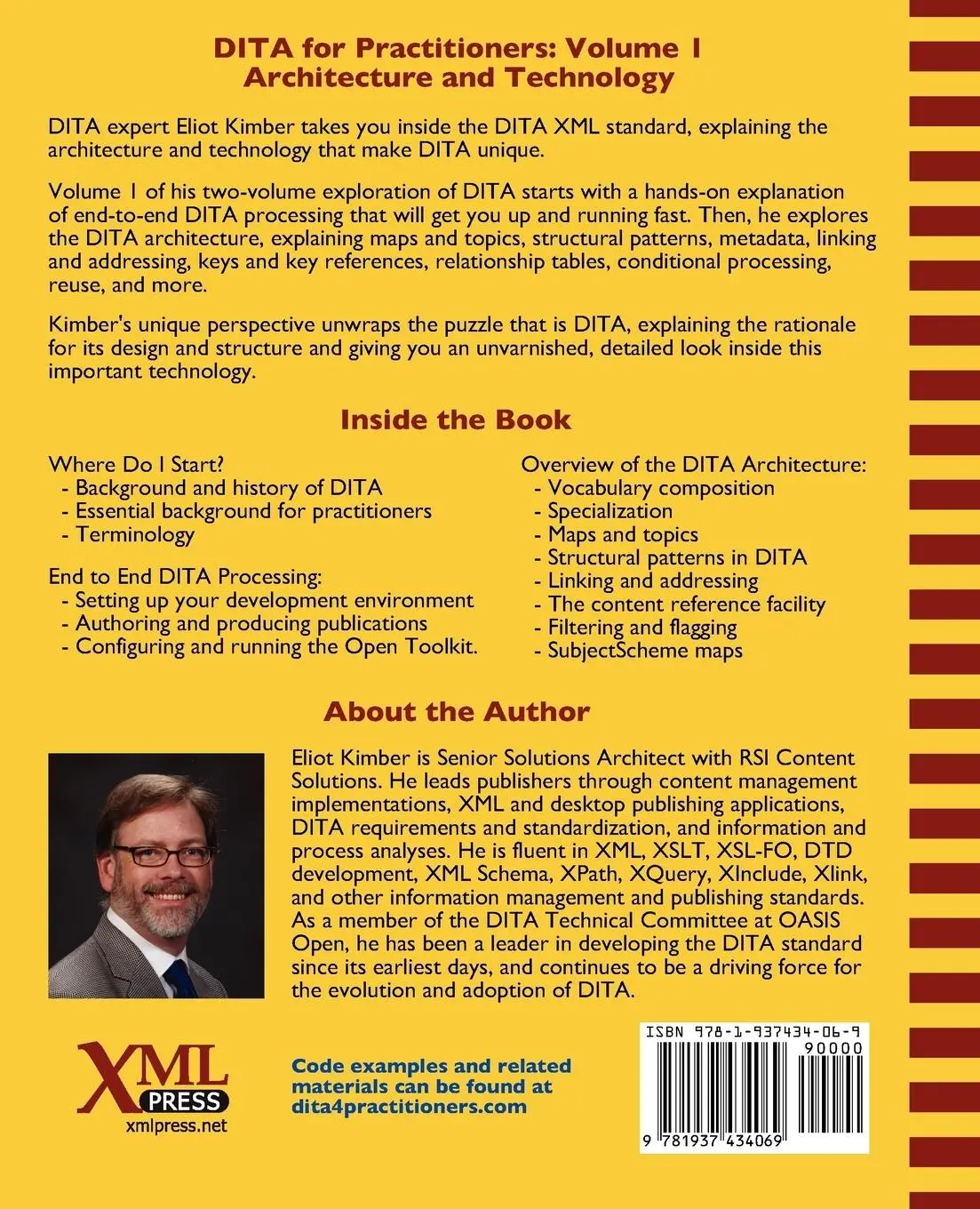 Rückseite: 9781937434069 | DITA for Practitioners Volume 1 | Architecture and Technology | Kimber