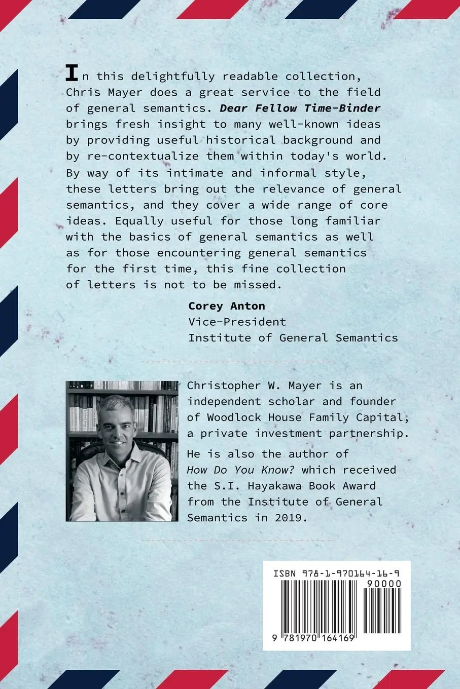 Rückseite: 9781970164169 | Dear Fellow Time-Binder | Letters on General Semantics | Mayer | Buch