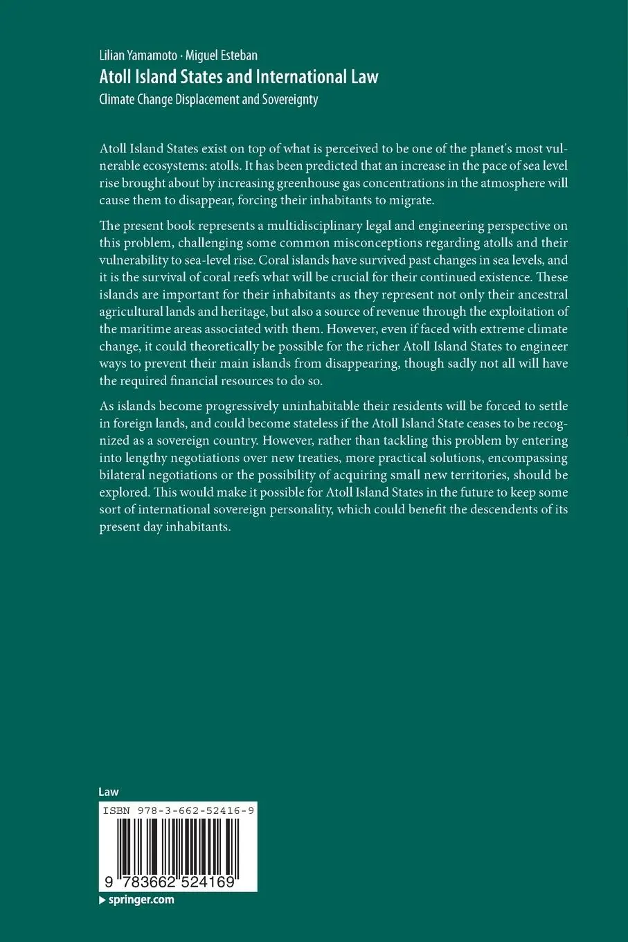 Rückseite: 9783662524169 | Atoll Island States and International Law | Miguel Esteban (u. a.)