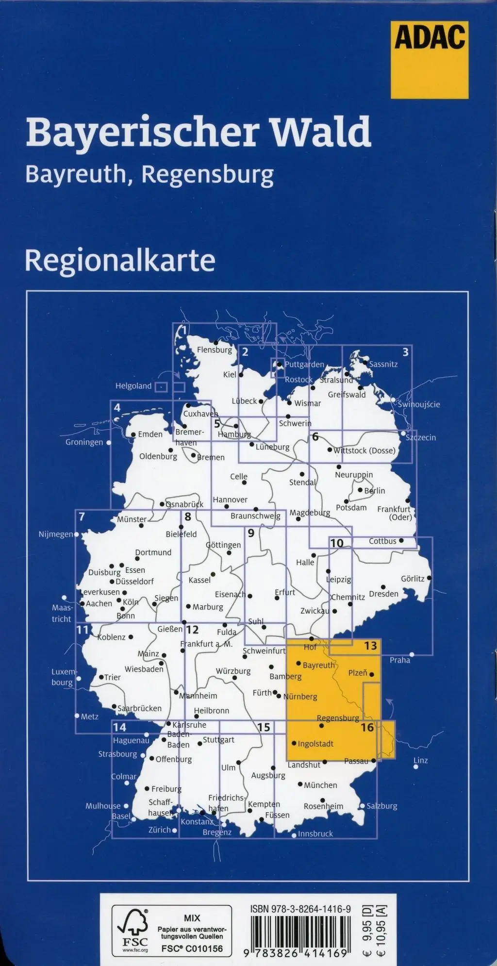 Bild: 9783826414169 | ADAC Regionalkarte Blatt 13 Bayerischer Wald 1:150 000 | (Land-)Karte