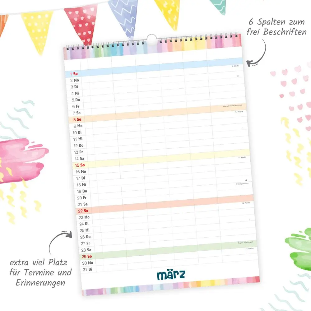 Bild: 9783988024169 | Trötsch Großbildkalender XL Familienplaner 2026 mit 6 Spalten | KG