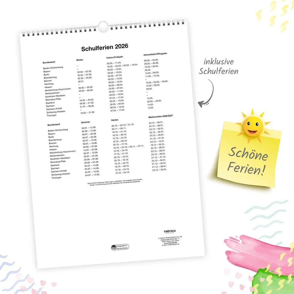 Bild: 9783988024169 | Trötsch Großbildkalender XL Familienplaner 2026 mit 6 Spalten | KG