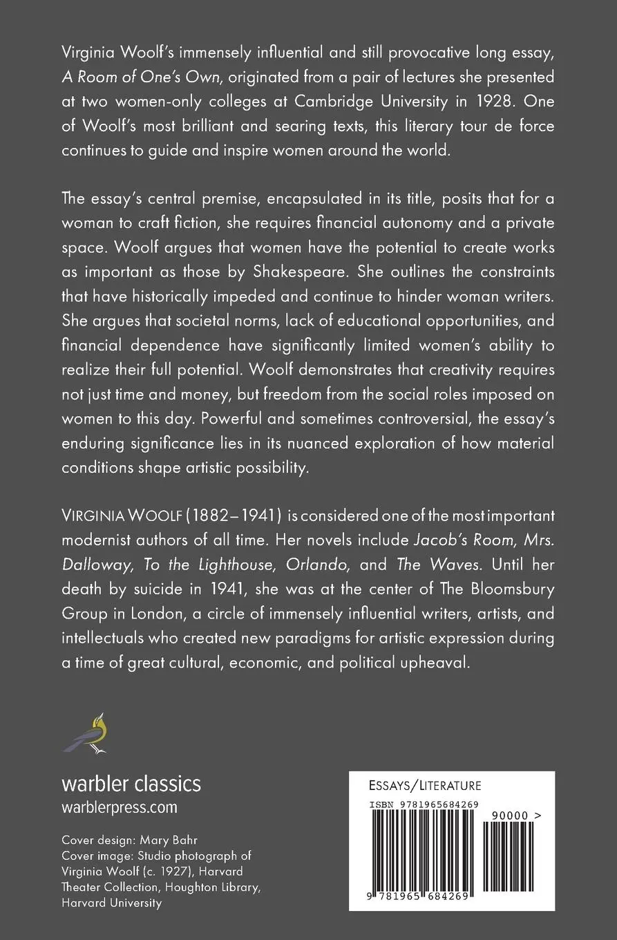 Rückseite: 9781965684269 | A Room of One's Own (Warbler Classics Annotated Edition) | Woolf