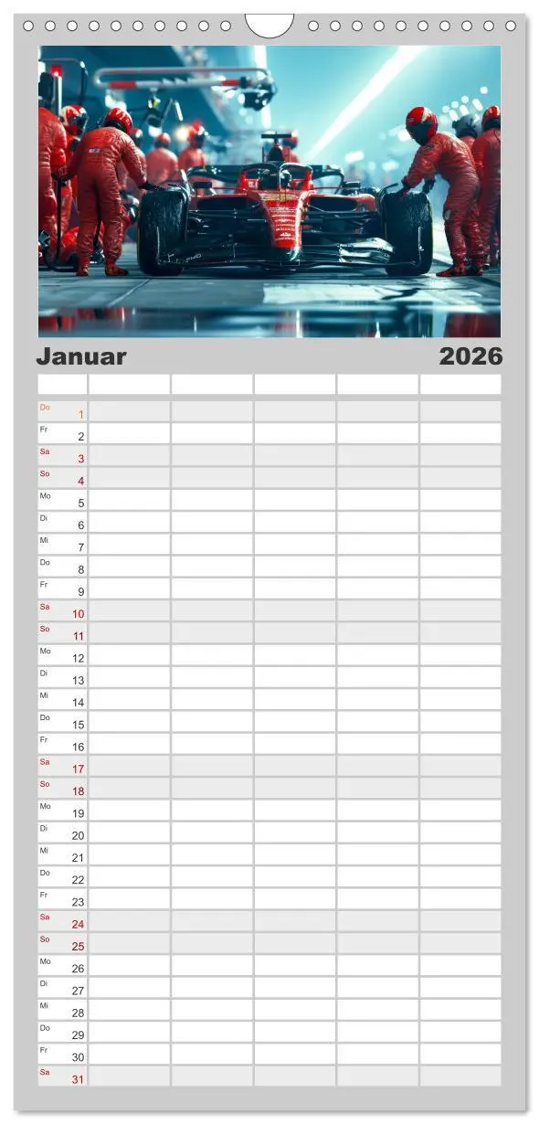 Bild: 9783516604269 | Familienplaner 2026 - Boxenstopp - eingespieltes Team mit 5 Spalten...