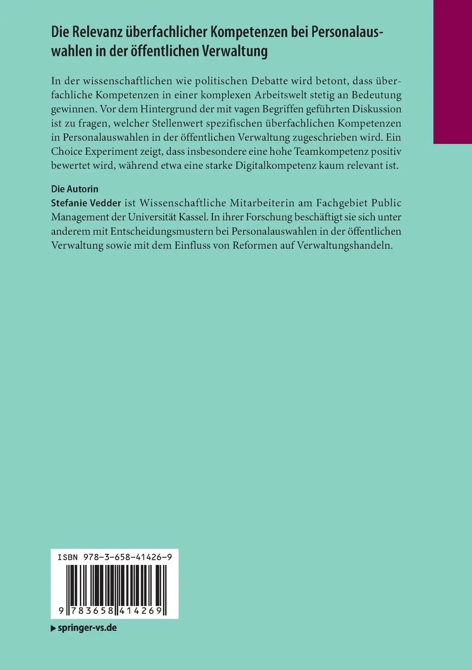 Rückseite: 9783658414269 | Die Relevanz überfachlicher Kompetenzen bei Personalauswahlen in...
