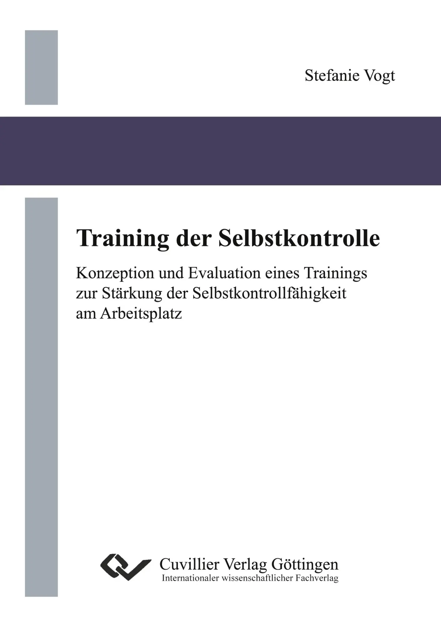 Cover: 9783954044269 | Training der Selbstkontrolle. Konzeption und Evaluation eines...