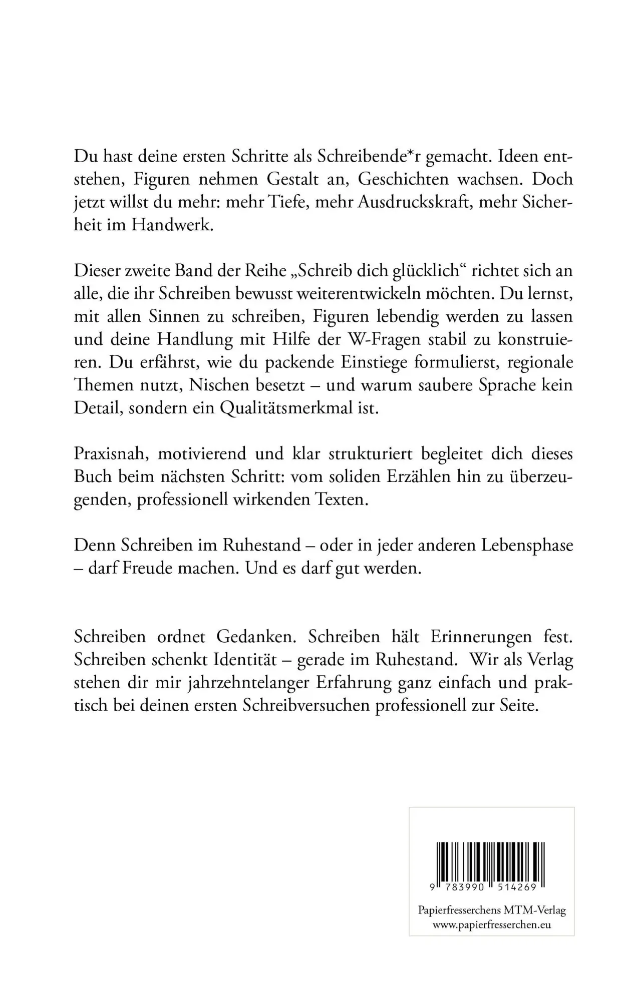 Rückseite: 9783990514269 | Schreib dich glücklich! Kreativ sein im Ruhestand - Schritt für...